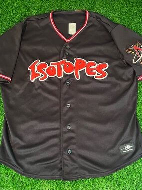 VTG Style Embroidered OT Sports MiLB Isotopes Black Blank Replica Jersey Mens L
